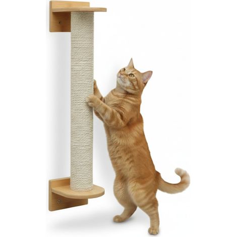 66 cm Tiragraffi da Parete - Albero per Gatti Moderno - Colonna Sisal Naturale