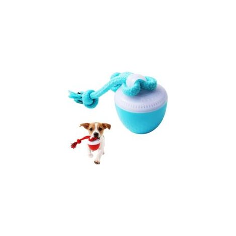 Balle Intelligente Roulante pour Chien - Jouet Interactif avec Cordes pour Mâchonnement, Stimulation Mentale et Anti-Ennui pour Chiots et Chiens Adultes (Bleu) (1/5)