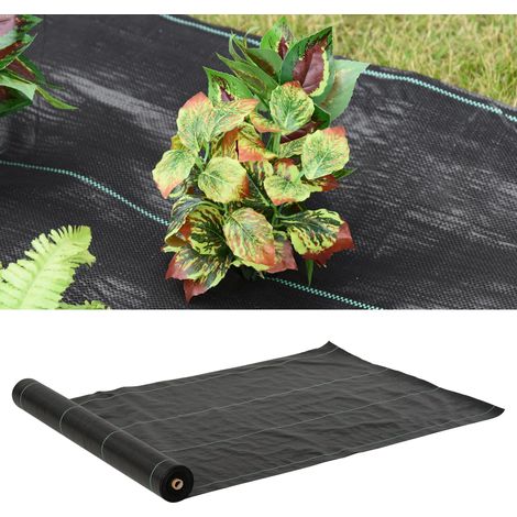 Outsunny Toiles de paillage - Toile anti mauvaises herbes - toile de paillage anti mauvaises herbes 100 g/m² - indéchirable perméable à l'eau anti UV dm. 50L x 1l m- PP noir vert