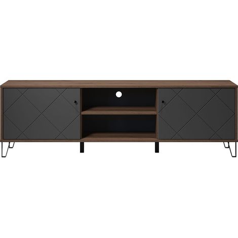 Montez table TV 2 portes, 2 tablettes, graphite. (1/5)