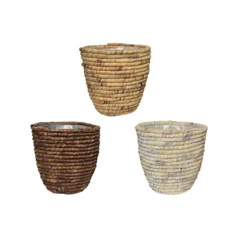 CESTINO IN GIACINTO D.24XH22CM NATURALE / MARRONE