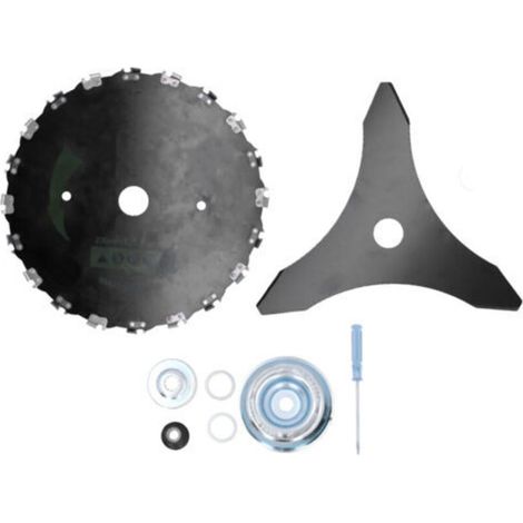 Ensemble de Lames pour Tondeuse à Gazon avec Adaptateur - 9 Pouces 20 Dents Chaîne, Disque à Trois Dents et Accessoires Universels - (1/5)