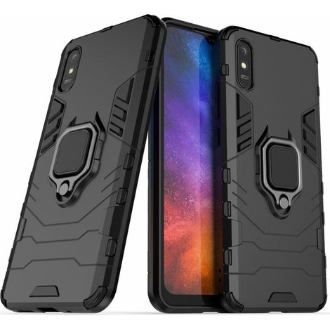 Étui pour Xiaomi Redmi 9A, anneau de support, noir (1/5)