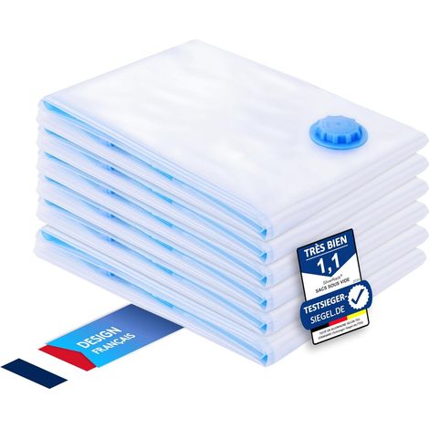 Sacs de Rangement sous Vide pour Couettes et Oreillers [6 Pièces] de Taille (90x130 cm) - Sacs de Rangement sous Vide pour Vêtements (1/5)