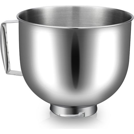 Edelstahl-Rührschüssel für KitchenAid Classic 4.5Q & Artisan 5QT – Schüssel mit Griff, spülmaschinenfestes Ersatz-Zubehör (1/5)