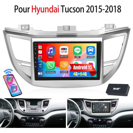 DAB+ Autoradio Android 15 32/64 Go avec CarPlay et GPS pour Hyundai Tucson 2015-18 - Navigation RDS - 4+64G DAB+ (1/5)