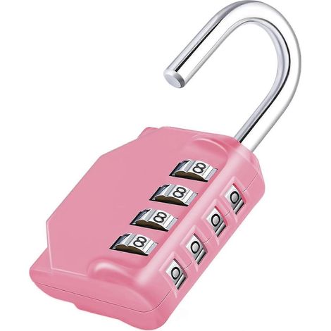 HONORNIC - Cadenas à combinaison pour casier, cadenas à combinaison à 4 chiffres (rose)