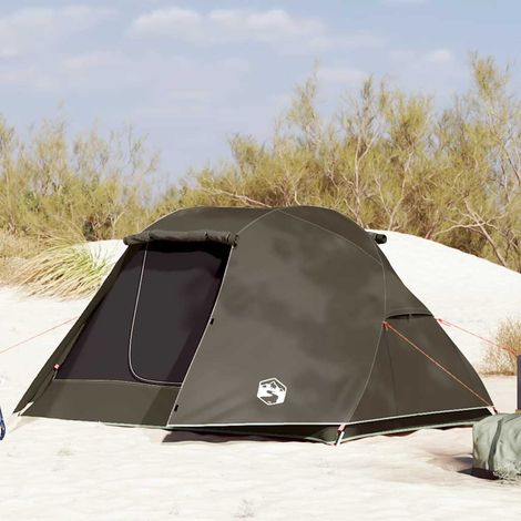 vidaXL Tente de pêche 3 personnes marron imperméable (1/5)