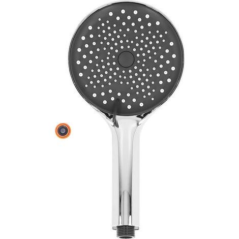 Pommeau de Douche à Haute Pression, pommeau de Douche Tenu dans la Main Durable de Couleur galvanisée élégante Fil G1/2 pour Argent (1/5)
