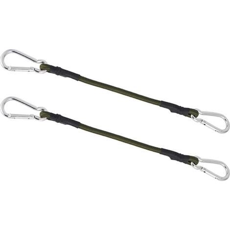 Lot de 2 Cordons élastiques Robustes, Mini-Sangles d'attache, Cordon élastique de 30 cm avec Mousqueton, pour Le Camping, Les Bagages, Les Voyages (1/5)