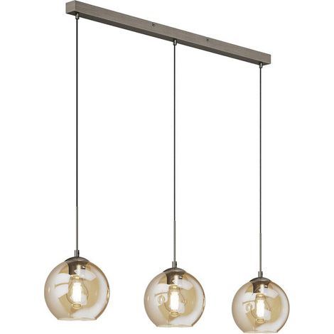 [GEBRAUCHT] B-Ware Lindby Hängeleuchte Pendelleuchte Sofian Glas Amber 100 Cm 3 Flammmig Led Lampe (1/2)