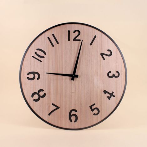Horloge en bois et métal 60cm (1/5)