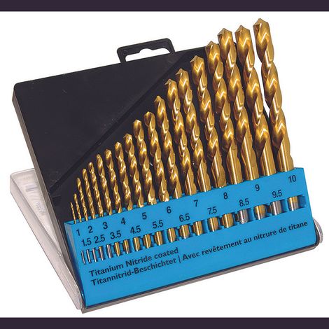 C.K T3291  HSS Metall-Spiralbohrer-Set 19teilig 1 mm, 1.5 mm, 2 mm, 2.5 mm, 3 mm, 3.5 mm, 4 mm, 4.5