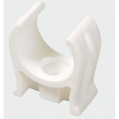 Single Snap-In Open Pipe Clips White  - 15mm (1/2)
