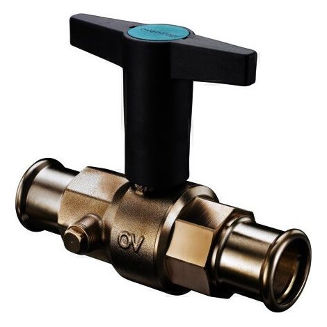 Llave de paso OPTIBAL, DN40, BRONCE, con DRENAJE, CRIMP 42mm