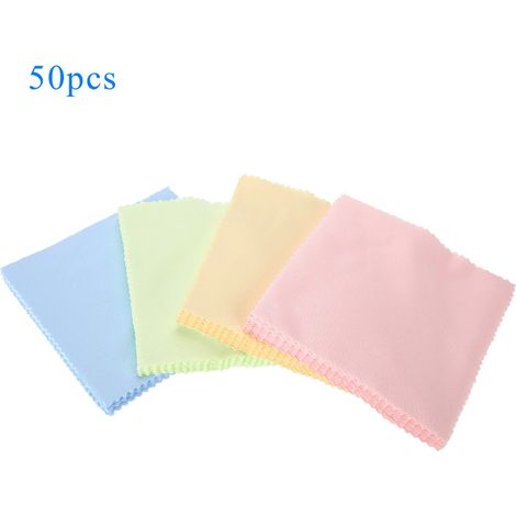 Chiffon de Polissage pour Bijoux 50 Pièces, Nettoyage Argent Platine, Tissu Lustrage Métal, Accessoire Entretien Bagues Colliers (1/5)