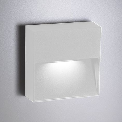 Bottom Lampada da Parete LED 4.5W 3000K IP54 in Alluminio Verniciato Bianco Opaco - Design Compatto e Moderno per Illuminazione Outdoor e Indoor