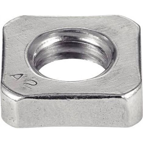 100 Ecrous Bas Carrés M10 mm - DIN 562 - UNI 5596 - Inox A2 - D-Work