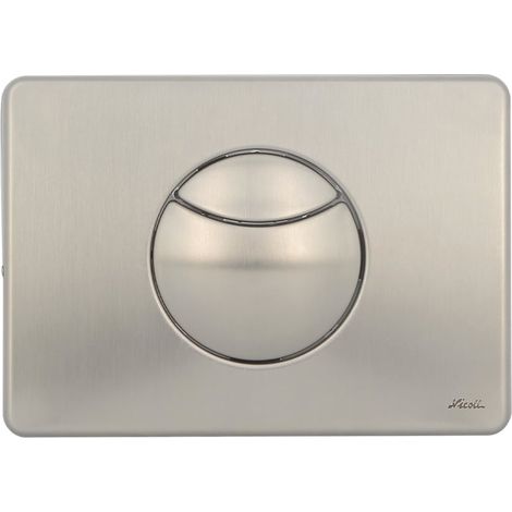 Plaque de déclenchement ROMA - double débit - Inox inviolable, livrée avec mécanisme double cable - Nicoll (1/3)