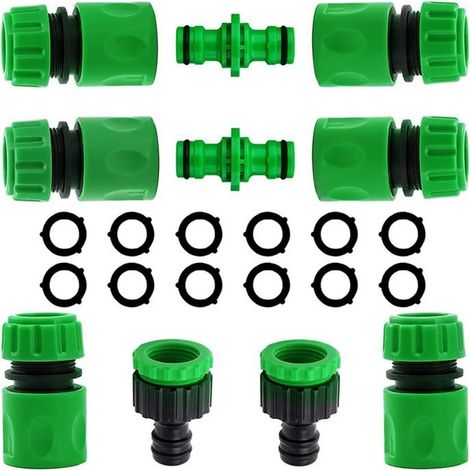10 raccords arrosage rapides pour tuyau 1/2", doubles connecteurs et nez de robinet (1/5)