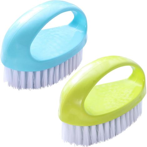Set di 2 spazzole per la pulizia, setole in nylon resistenti, ideali per la pulizia di bagni, docce, lavandini, cucine, vasche da bagno, pavimenti, spazzole per la pulizia multiuso - piccole dimension