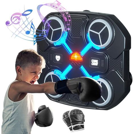 Máquina de boxeo con música inteligente Bluetooth, objetivo de boxeo inteligente montado en la pared, carga USB, equipo de entrenamiento de boxeo, regalos para niños y adultos (1/4)