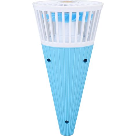 Mini ventilateur de table portable en forme de cône, à suspendre autour du cou, blanc. (1/5)