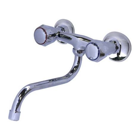 Grifo de pared empotrado para fregadero con manija redonda