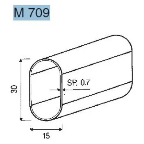 TUBO IN FERRO CROMATO 30X15 mm (1/2)