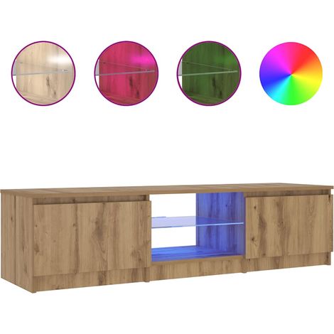 Mobile TV Armadietto TV Mobile Porta TV con LED Artigianale 140x40x36 cm Multistrato (1/5)