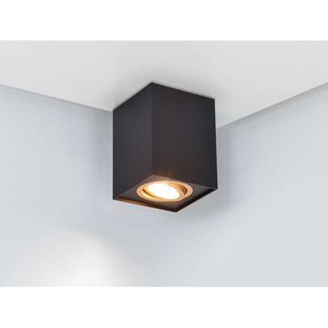 LED Deckenstrahler eckig Schwarz Gold, Breite 9,6cm (1/5)