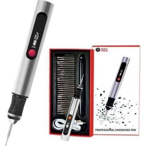 Stylo de gravure, outil portable sans fil ultime pour artistes et bricoleurs – Gravez plus de 50 surfaces – Adapté aux débutants – Rechargeable – 30 embouts, guide de maîtrise et pochoirs (1/4)