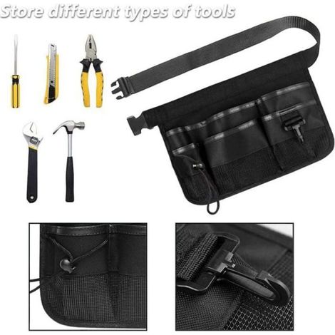 Portable Gardening Tools Belt, Garden Tool Belt, Adjustable Garden Tool Waist Bag(Black) (1/4)