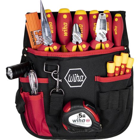 Wiha Set di utensili da elettricista assortiti, 18 pz. incl. borsa a cintura (44574)