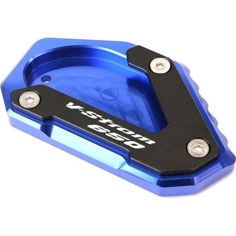 (Blue-Vstrom) Compatible avec SUZUKI V-STROM 650/XT VSTROM 650 DL650 2004-2022 2021 - Béquille latérale CNC - Extension de béquille - Plaque de support maxpower (1/4)