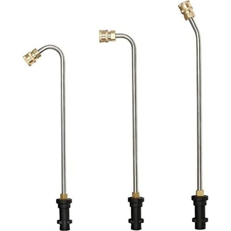 Baguette d'extension pour pistolet de nettoyeur haute pression, connecteur rapide 6,35 mm, tige nettoyage Karcher K2-K7 (doré à 30 degrés), Or Degrés - (1/5)