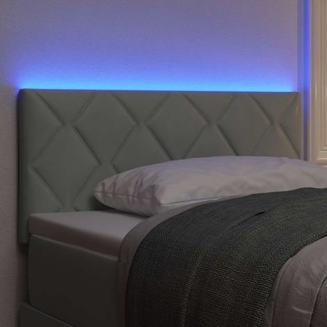 Maison Exclusive - Cabecero LED Gris Claro 90 cm Terciopelo