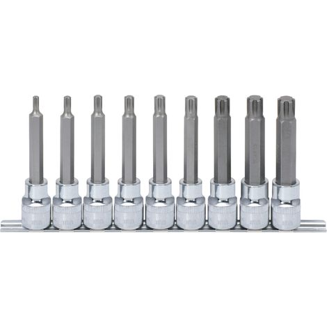 KS Tools 1/2 CHROMEplus RIBE-Bit-Stecknuss-Satz, lang, 9-tlg M5-M14 (1/3)