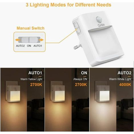 Veilleuse à capteur de mouvement Plug in LED Night Light (1/4)