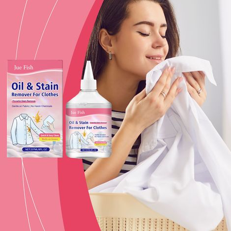 Oil stain remover for clothing - breaks down oil stains, protects colors, prevents fading, and leaves a pleasant fragrance on various fabrics -- 237ml -- BIEMMEDUE (1/5)