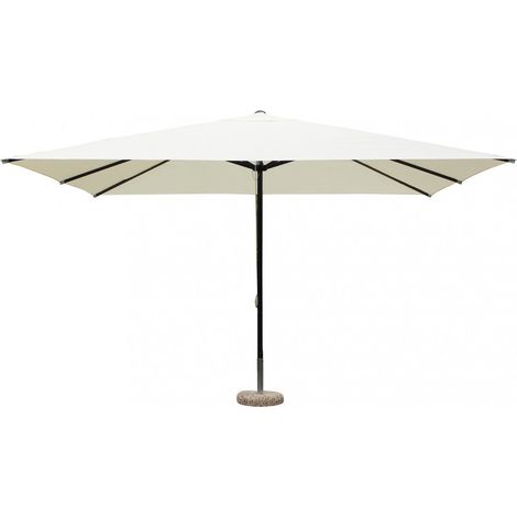 Ombrellone 3x4 mt a palo centrale da giardino con palo nero in alluminio e copertura beige Brayan (1/5)