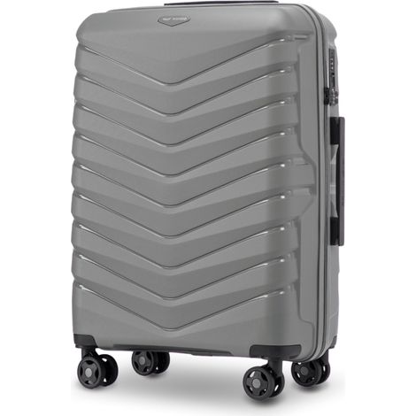 Maleta mediana Wings PHOENIX de polipropileno de 24" GRIS OSCURO