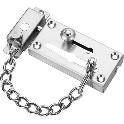 Serrure à barillet coulissante en acier inoxydable, chaîne antivol de sécurité, serrure de sécurité de chaîne de porte en acier ino (1/5)