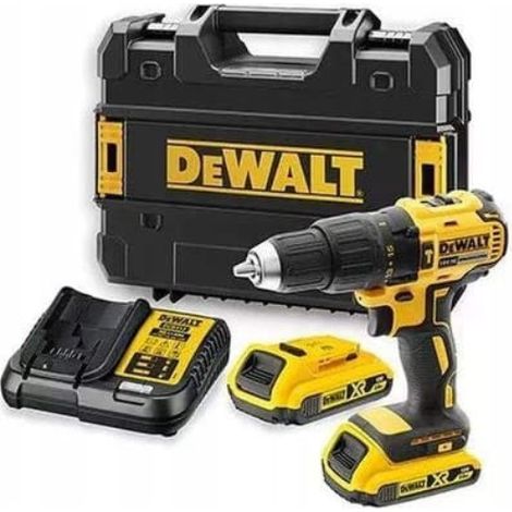Atornillador DEWALT DCD708D1T, 18V, 65Nm, 1x 2,0Ah, diseño compacto, ideal para atornillar y perforar en madera y metal, incluye cargador y batería, sistema TSTAK