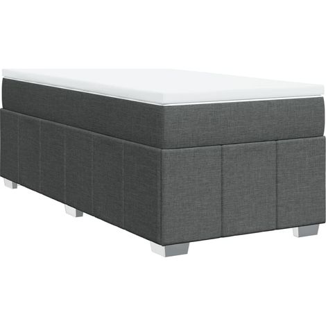 Maison Exclusive - Cama box spring con colchón tela gris oscuro 8 (1/5)