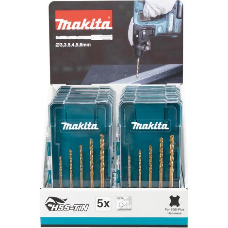 E-15132-12 Set di punte per metallo, HSS-TiN, SDS-PLUS, 12 pz