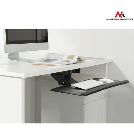 Maclean MC 757 soporte para teclado negro ajustable para escritorio