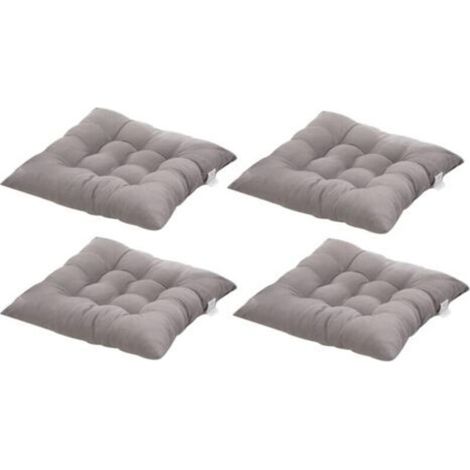 4 Coussins de Chaises Carrés 40x40 Coussins de Siège Décoration Maison Coussin Mat Matelassée,Confortable et coloré - Idéal pour intérieur et extérieur (4 Gris) NPTERBL (1/5)