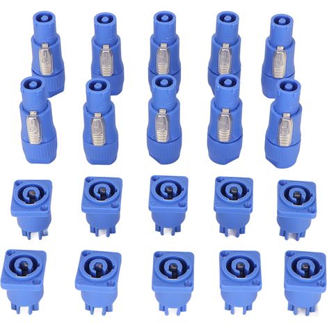 10 Jeux de Connecteurs d'Alimentation 3 Broches pour Éclairage Scénique Professionnel, Câble Secteur pour Écran LED et Enceintes, 250V 20A (1/5)