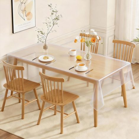 140 x 220 cm Nappe Transparente Épaisse 0.13 mm, PVC Table Lavable (1/5)